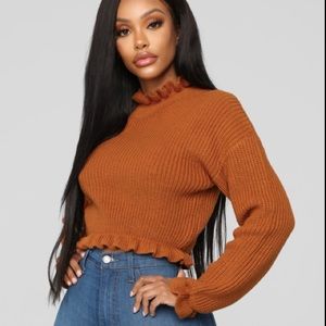 ALL TO MYSELF CROPPED SWEATER- Mocha